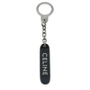 Celine Skateboard Bag Charm Key Ring Key Holder Black Silver